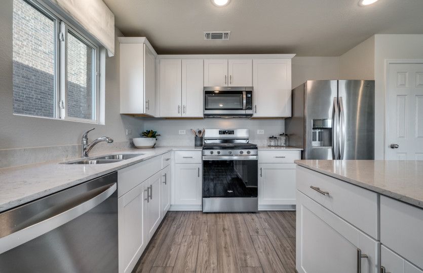 Abundant cabinet space in kitchen