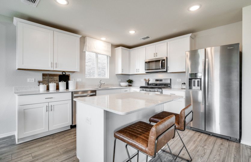 Spacious kitchen with recessed lighting*model representation