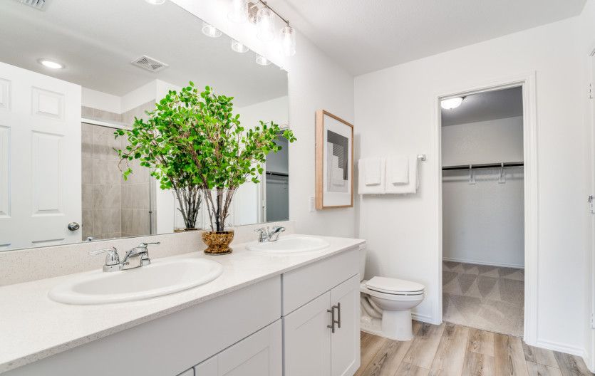 Owner's bath with double vanity * model representation