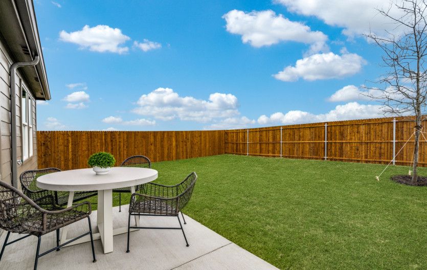 Spacious, fenced-in backyard * model representation