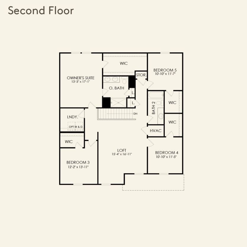 Second Floor 5 br / 3 ba