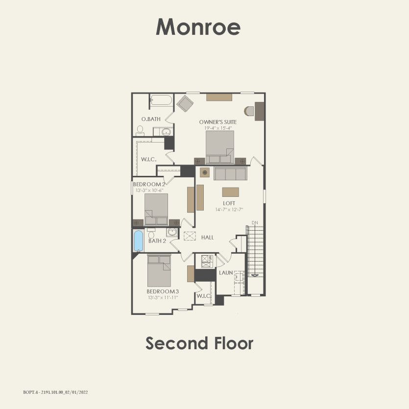Second Floor 4 br / 3 ba