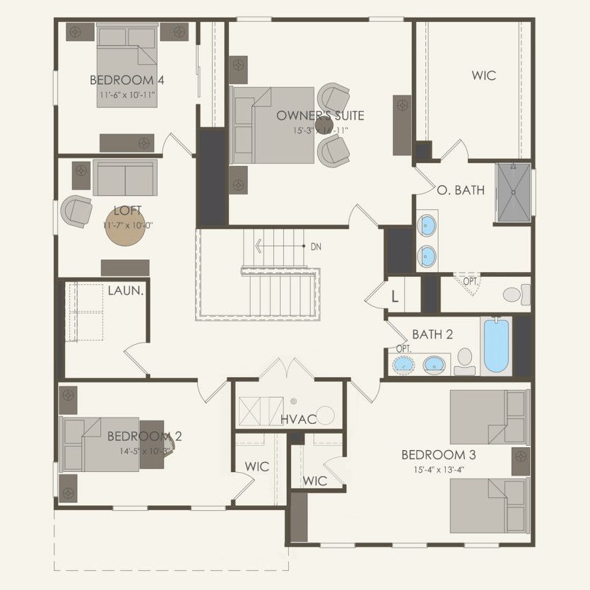 Second Floor 4 br / 2.5 ba