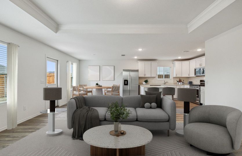 Sunlit gathering room designed for relaxation and entertainment