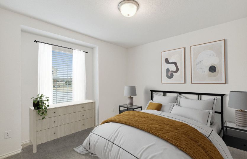 Roomy secondary bedroom with extensive closet storage