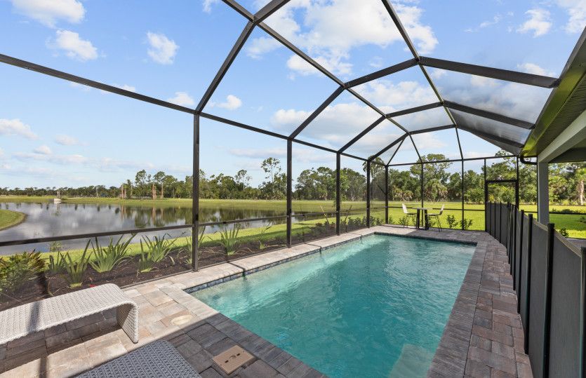 Optional pool with screened-in cage