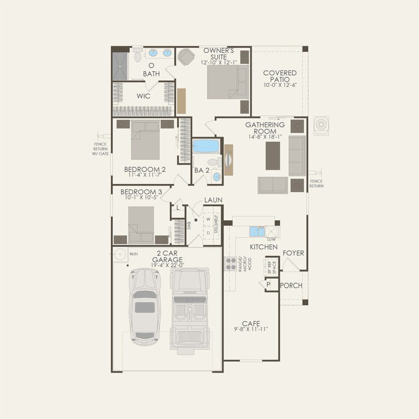 First Floor 3 br / 2 ba