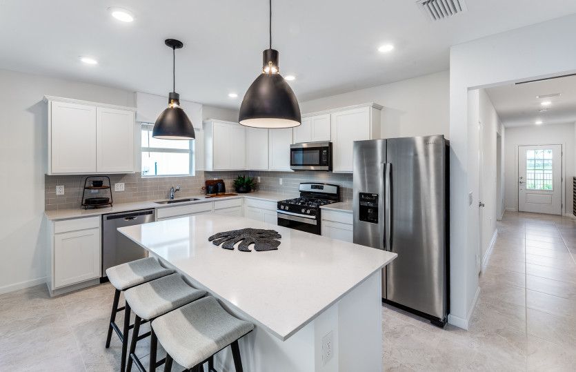 Kitchen with center island and optional move-in ready package