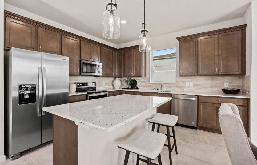 Kitchen with island & ample storage