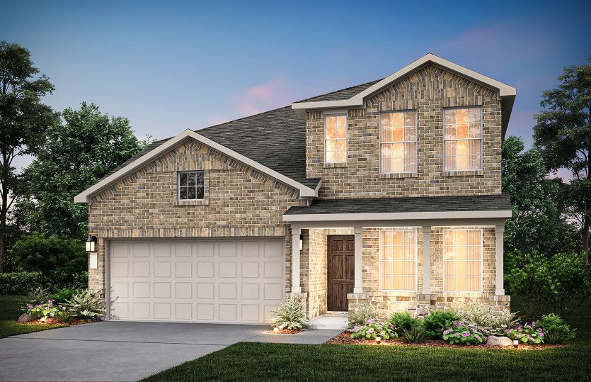 The Dinero, a two-story home with 2-car garage, shown with Home Exterior LS202