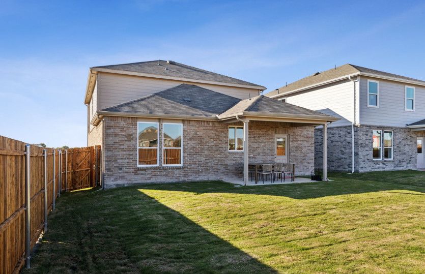 Spacious, fenced-in backyard *model representation