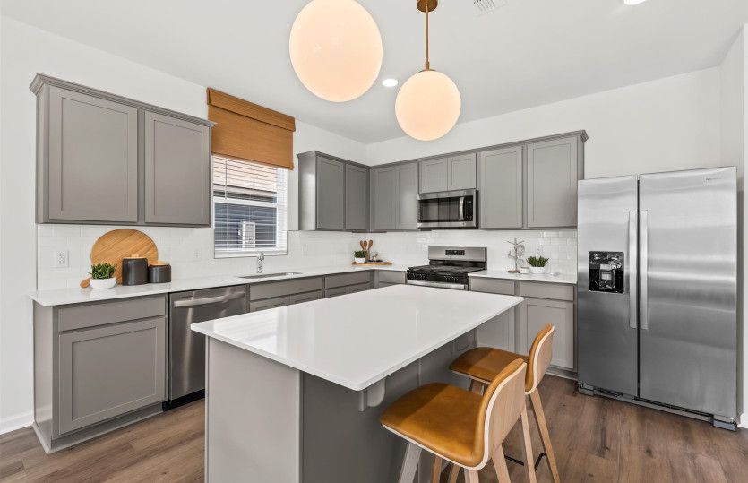 The Starling kitchen offers ample space and modern finishes, making it the perfect place to cook and