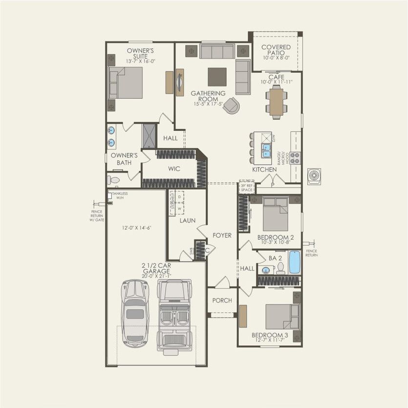 First Floor 3 br / 2 ba