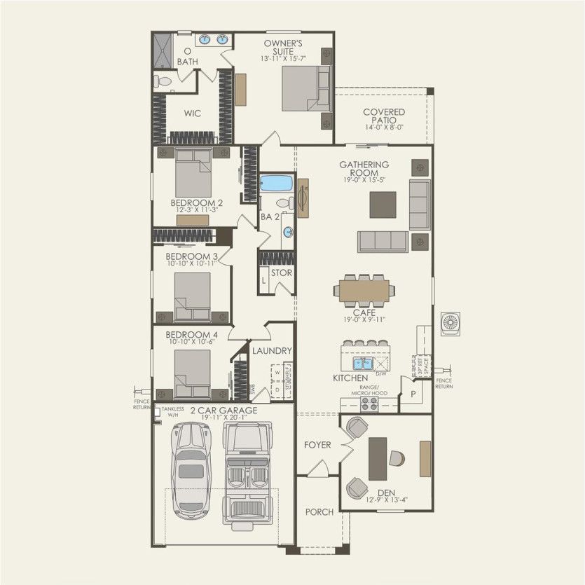First Floor 4 br / 2 ba