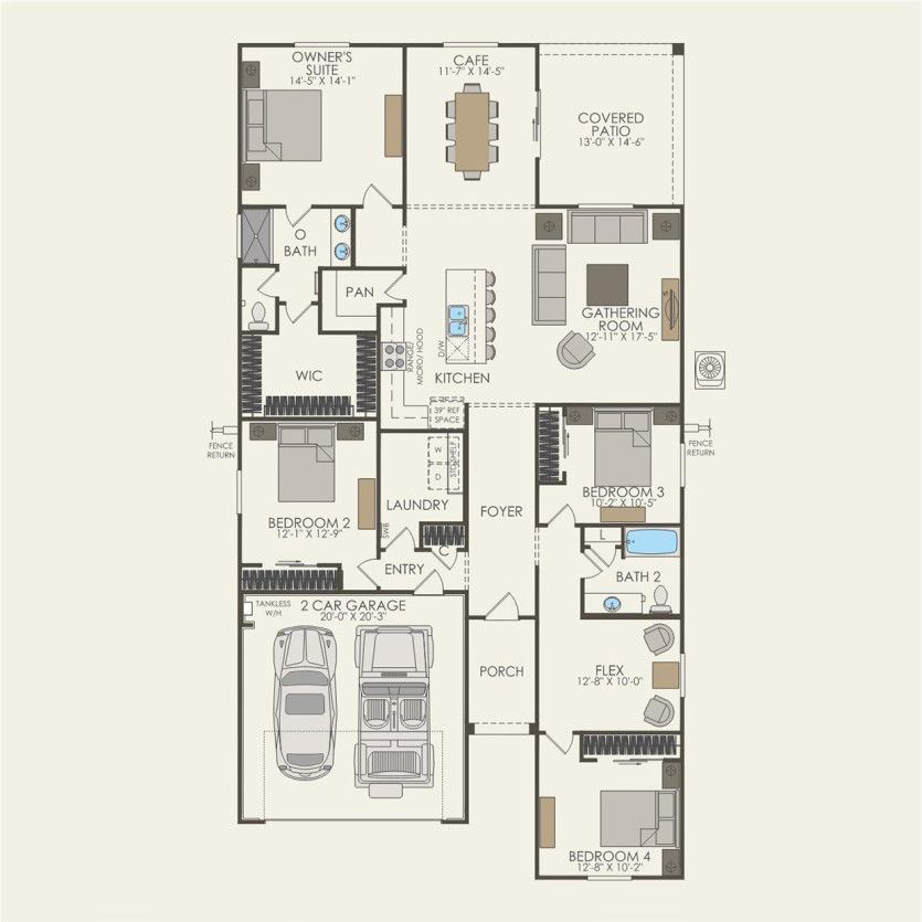 First Floor 4 br / 2 ba