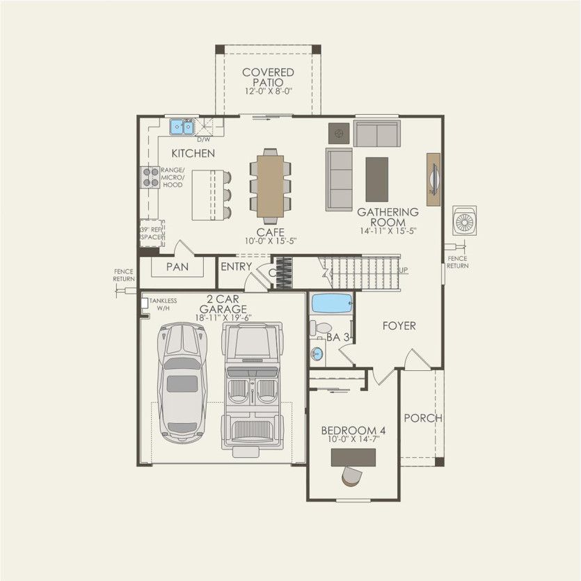 First Floor 4 br / 2.5 ba