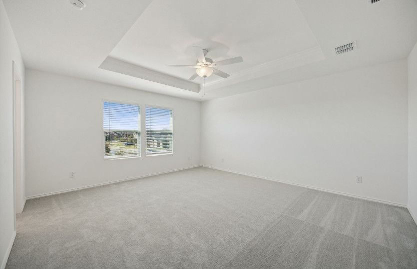 Spacious owner's suite with tray ceiling*model representation