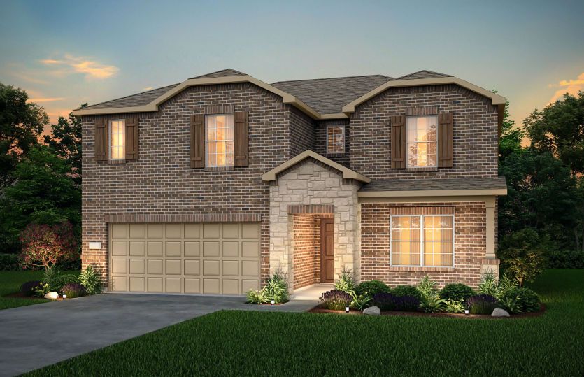 The Stockdale, a two-story home with 2-car garage, shown with Home Exterior LS202