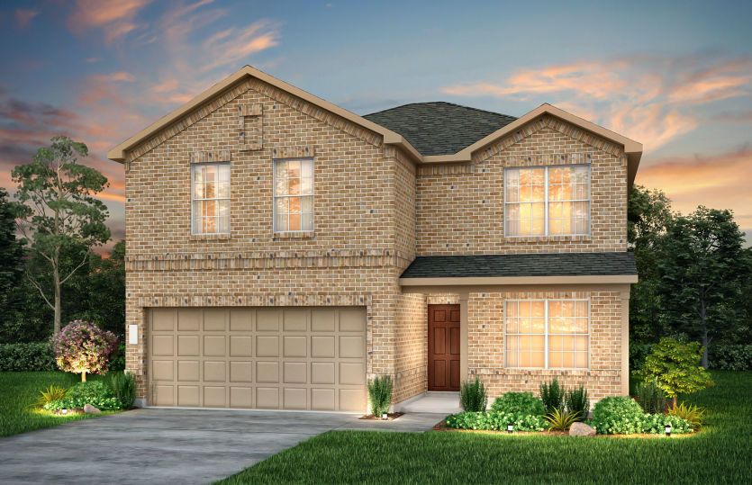 The Enloe, a two-story home with 2-car garage, shown with Home Exterior LS201