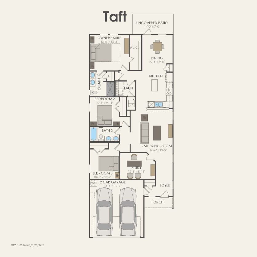 First Floor 3 br / 2 ba