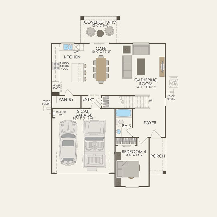 First Floor 4 br / 3 ba