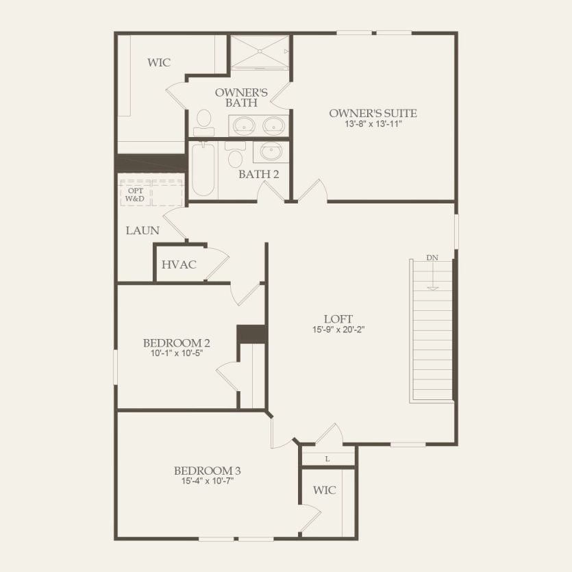 Second Floor 3 br / 2 ba