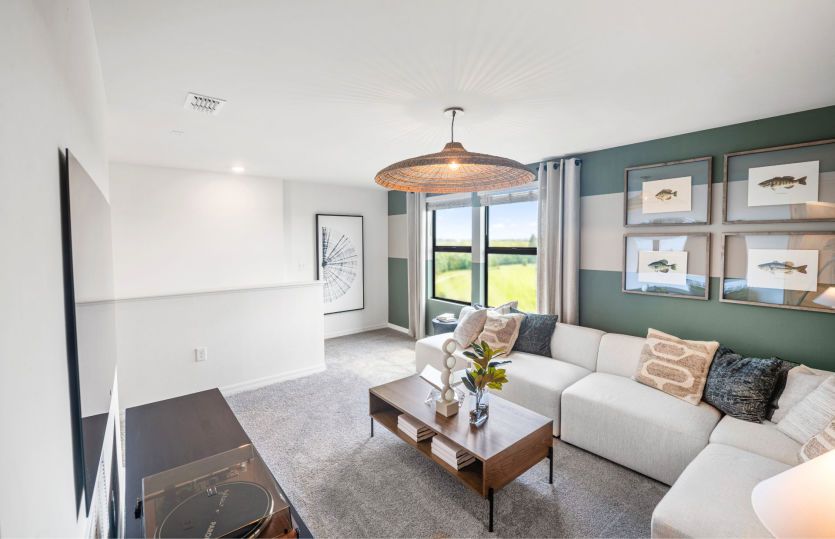 Loft space, perfect for family movie night