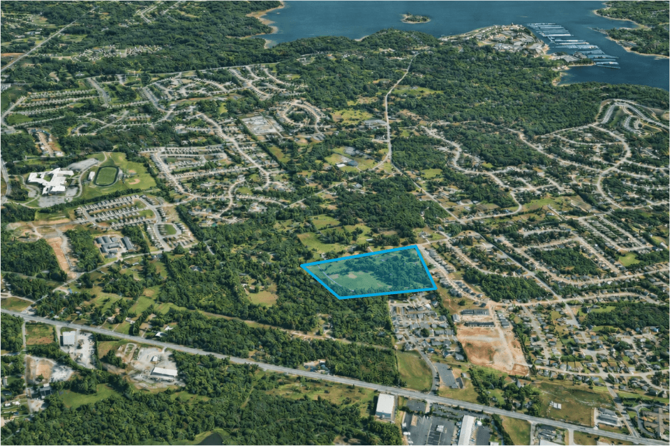 Aerial view highlighting Martins Glen in Antioch, TN