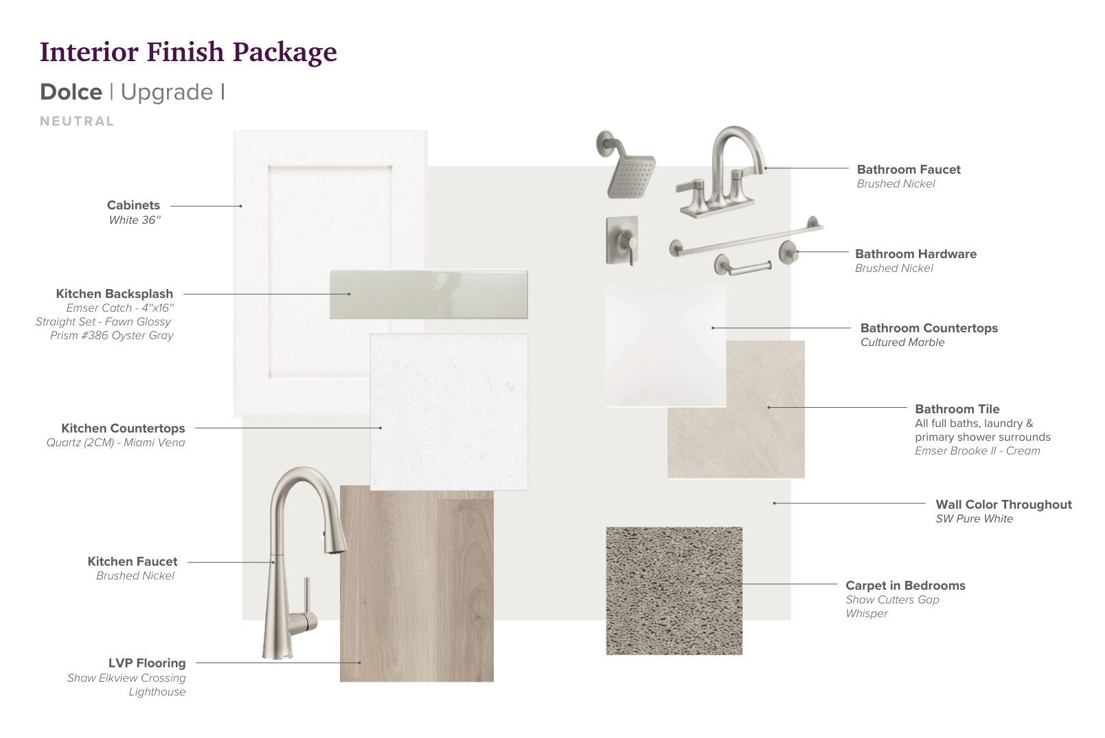 Interior selections for this home