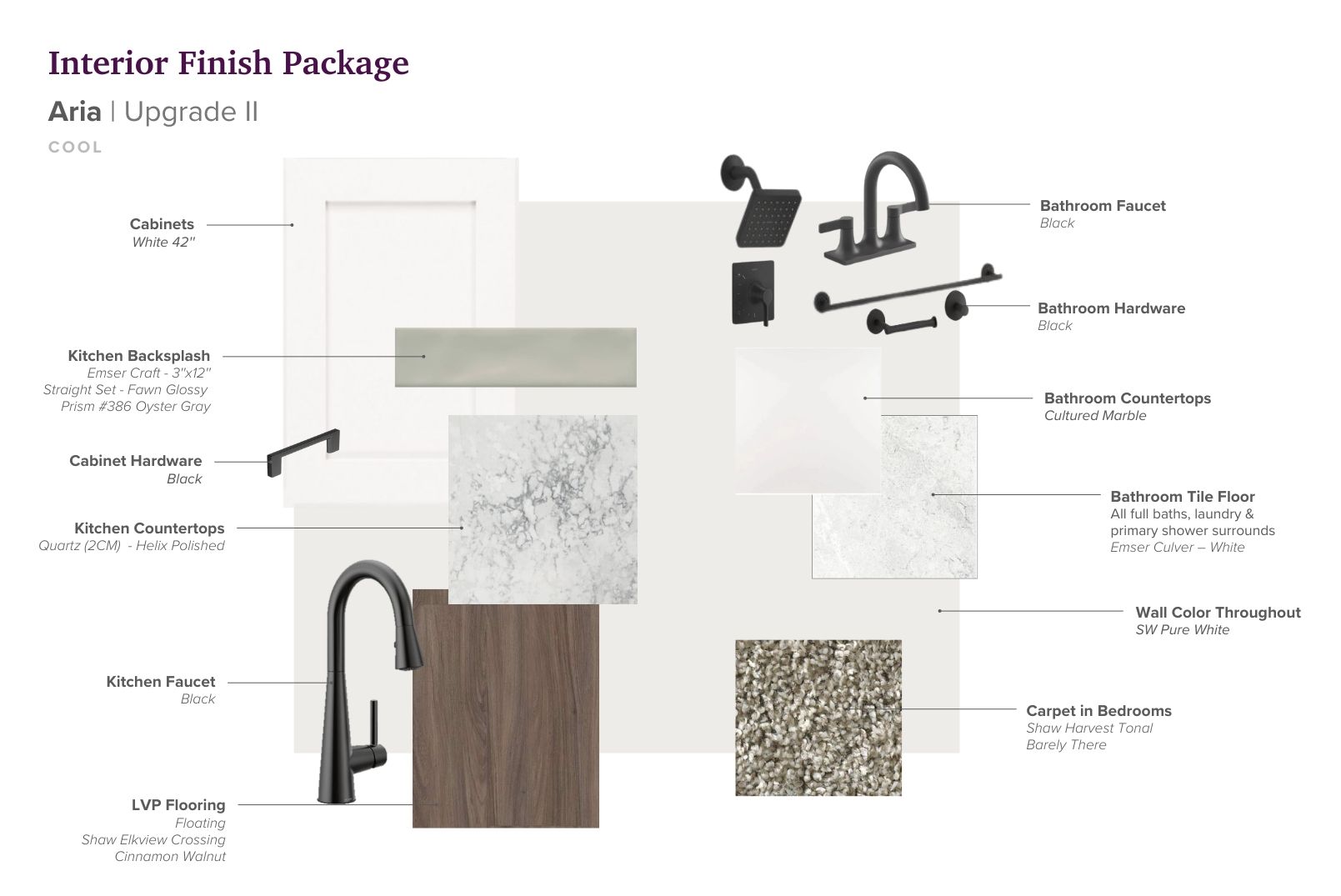 Interior selections for this home