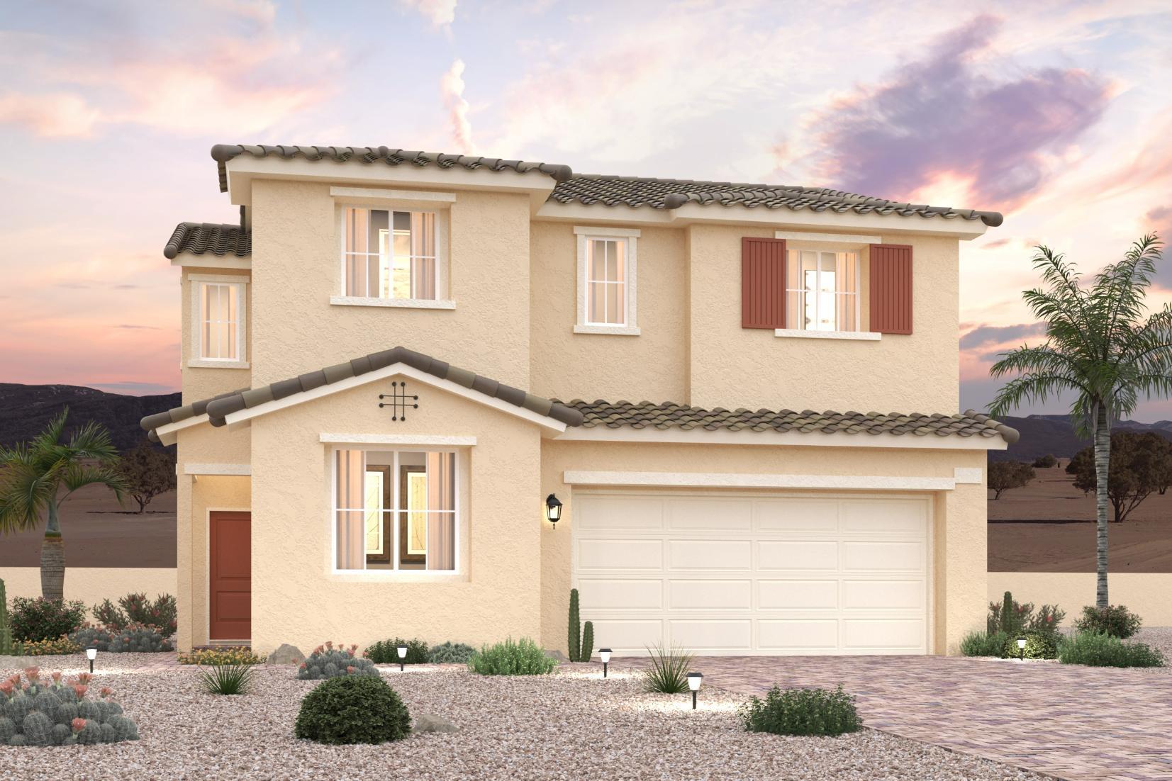 Rendering: Residence 2119, Mediterranean Elevation
