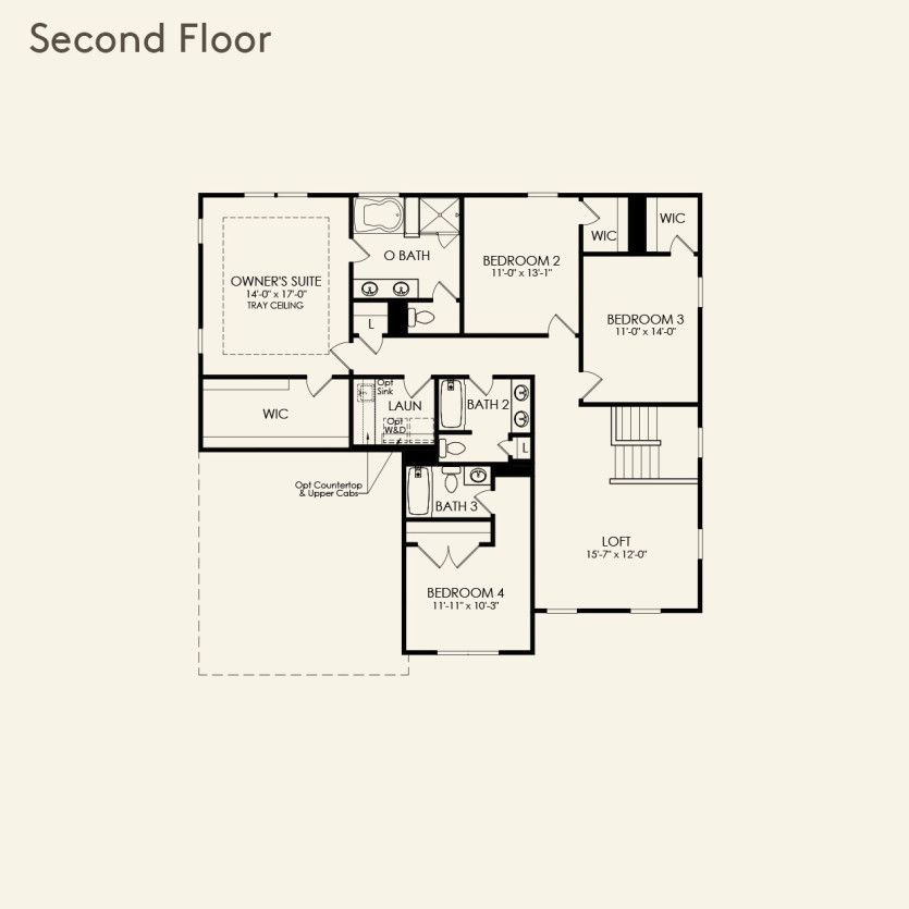 Second Floor 4 br / 3.5 ba