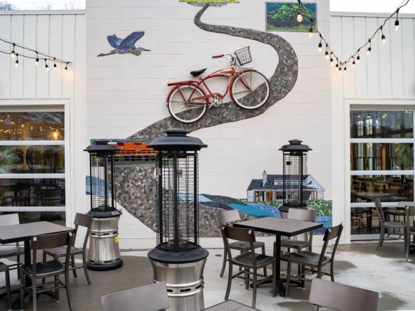 OTB Bicycle Cafe offers a variety of drinks and food in this bicycle-inspired cafe