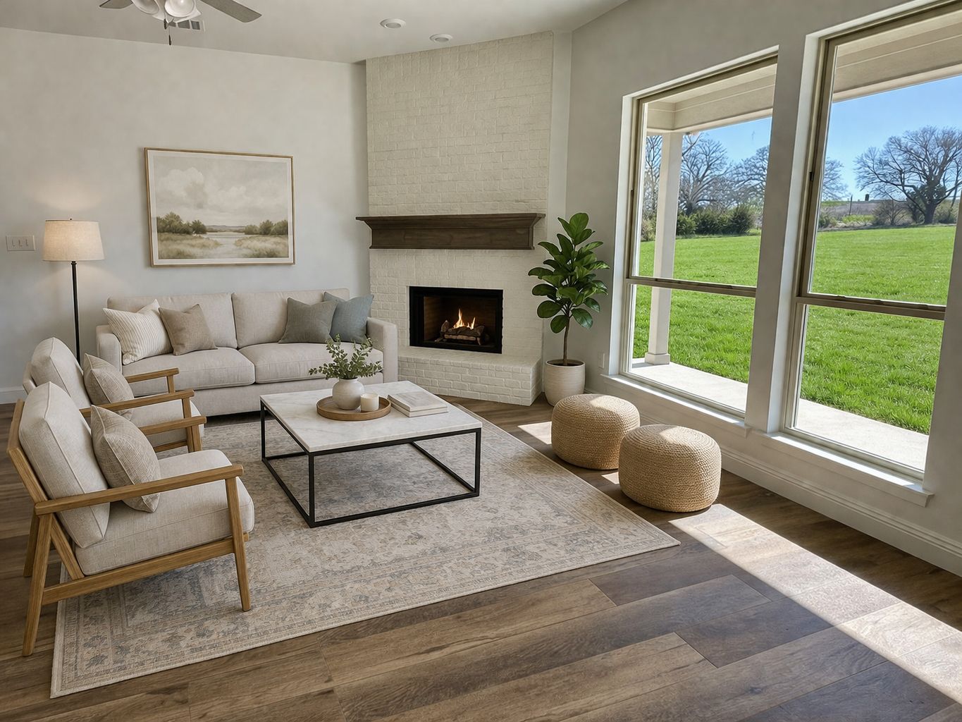 Virtually Staged Living Room