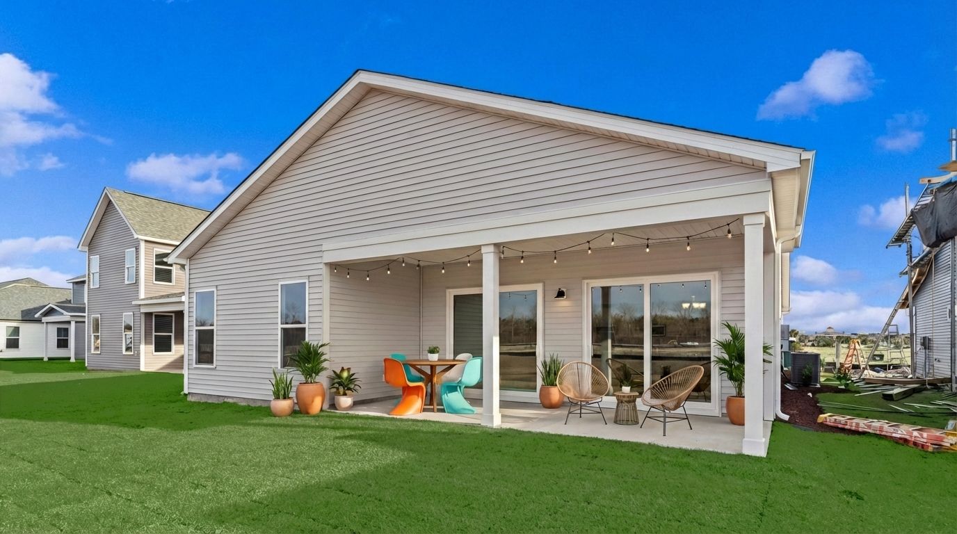 Actual Home - Rear Covered Porch Virtually Staged