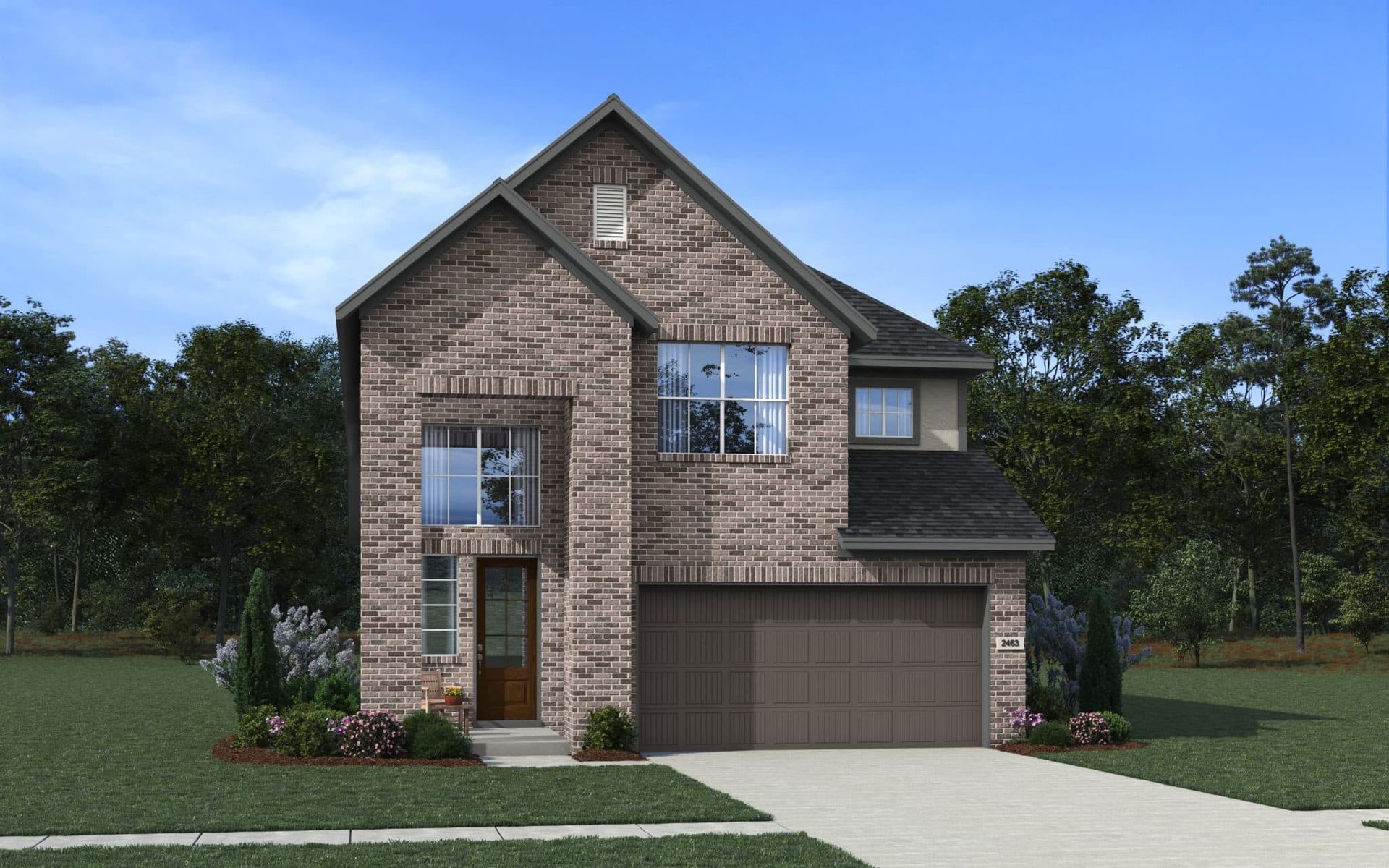 Elevation C Stucco with Brick