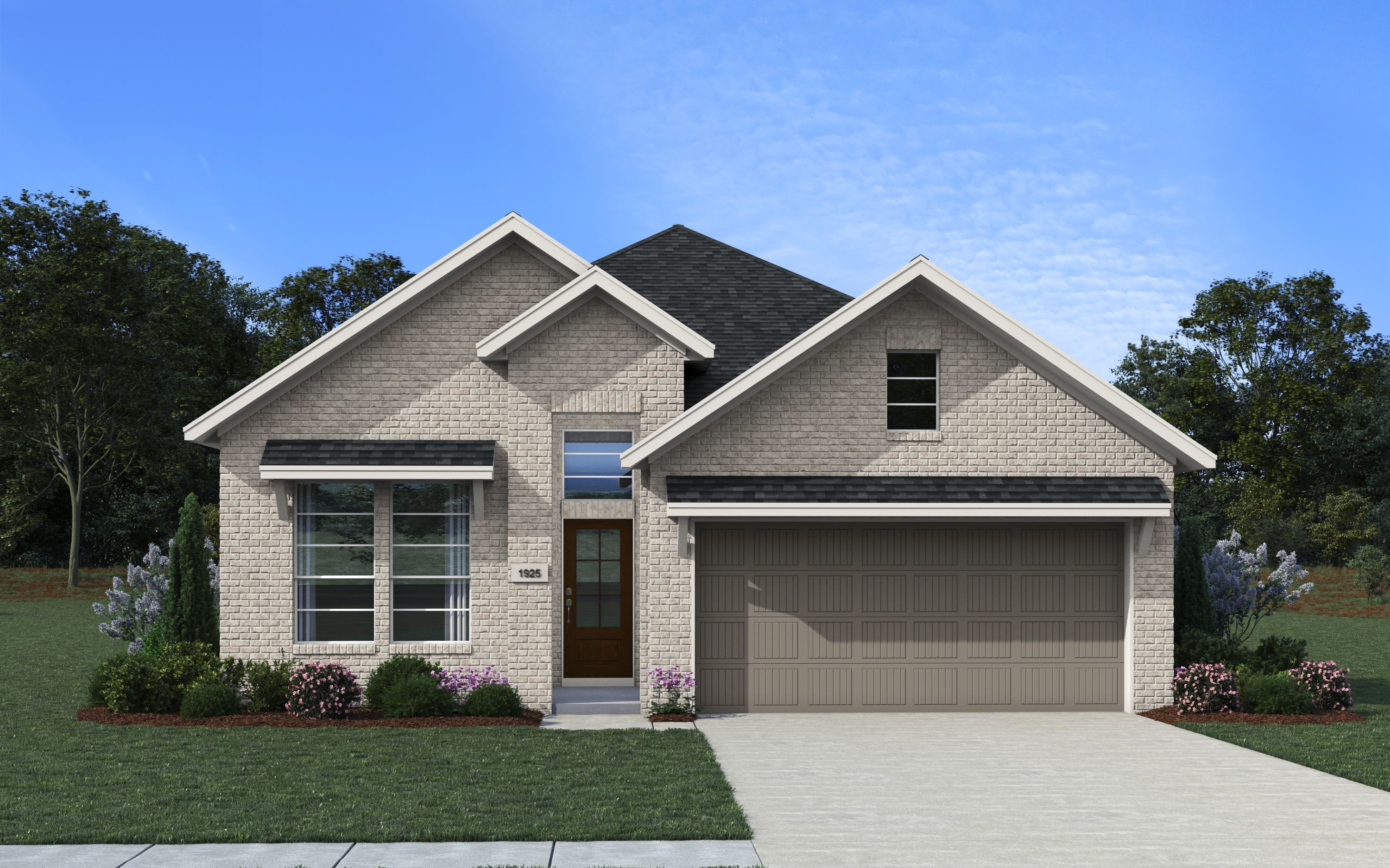 The Austin Elevation A - Brick