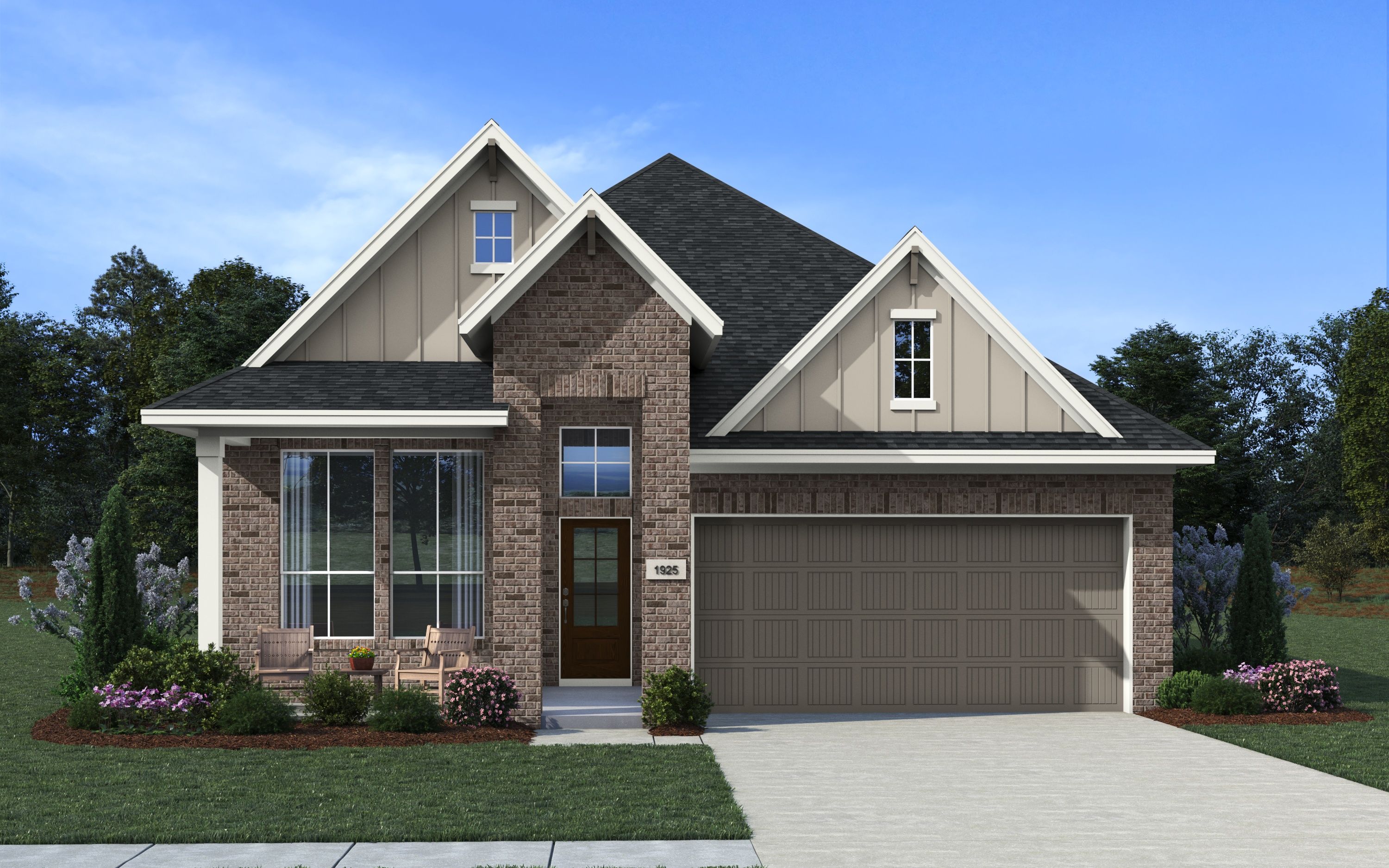 The Austin Elevation B - Brick