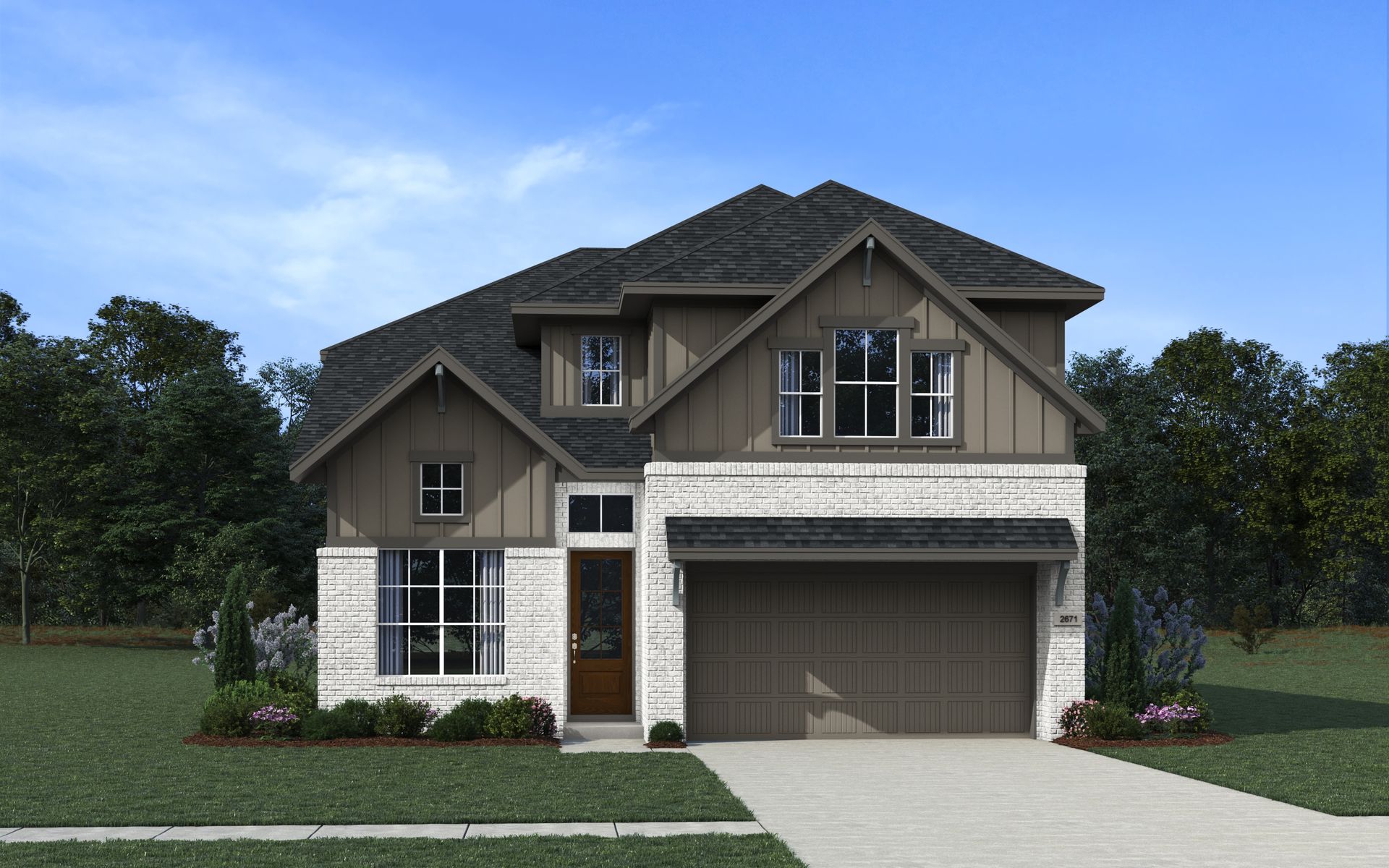 The Laramie Elevation A - Brick