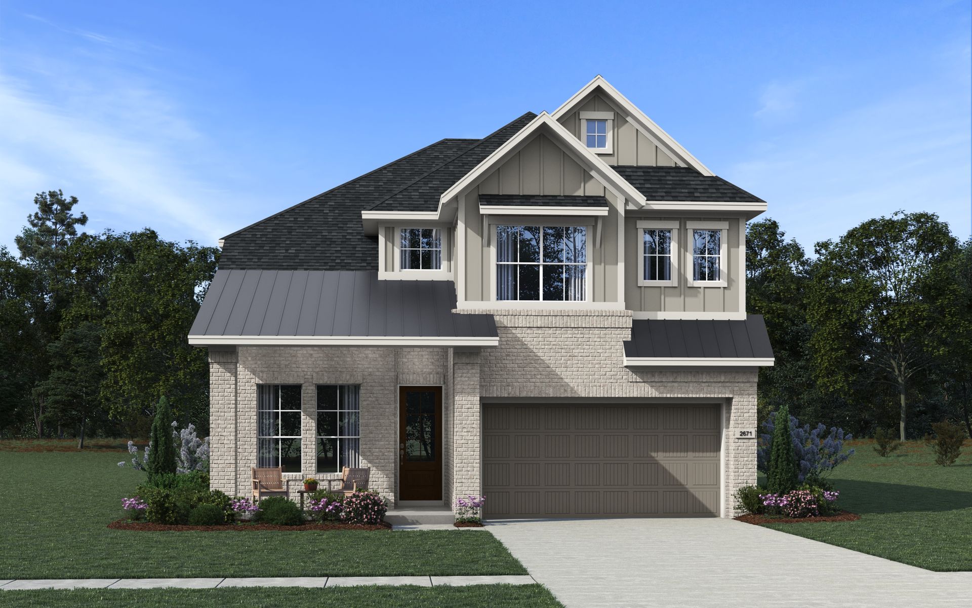 The Laramie Elevation B - Brick