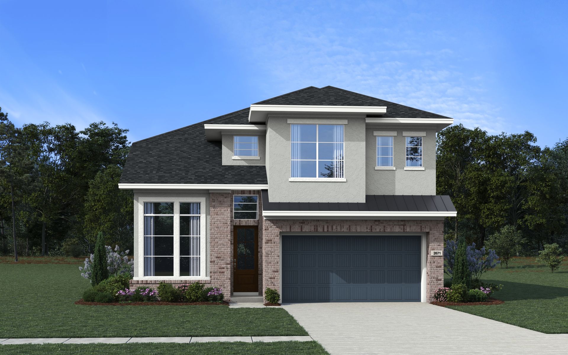 Elevation C - Stucco and Brick