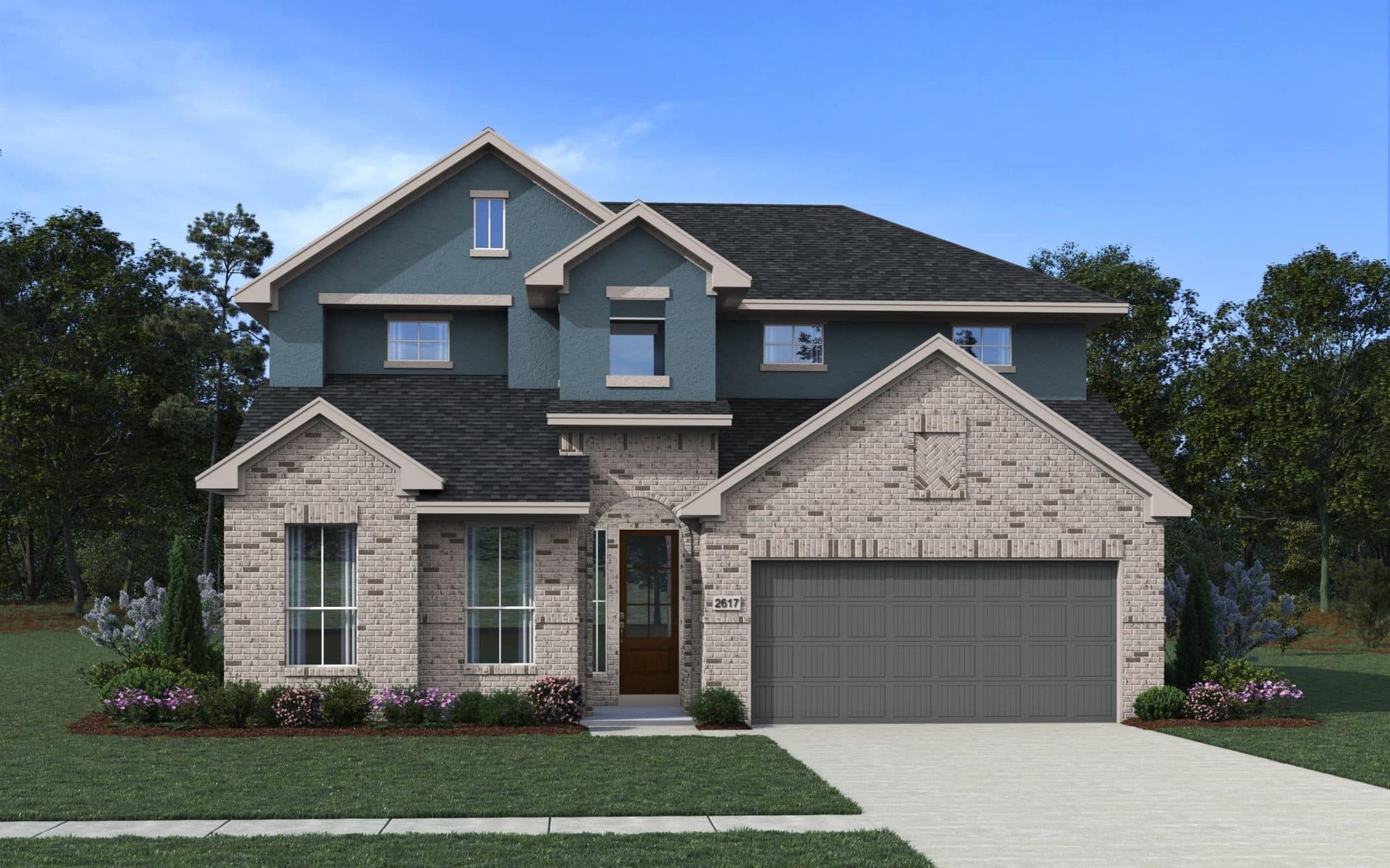 Elevation A Stucco w/ Brick