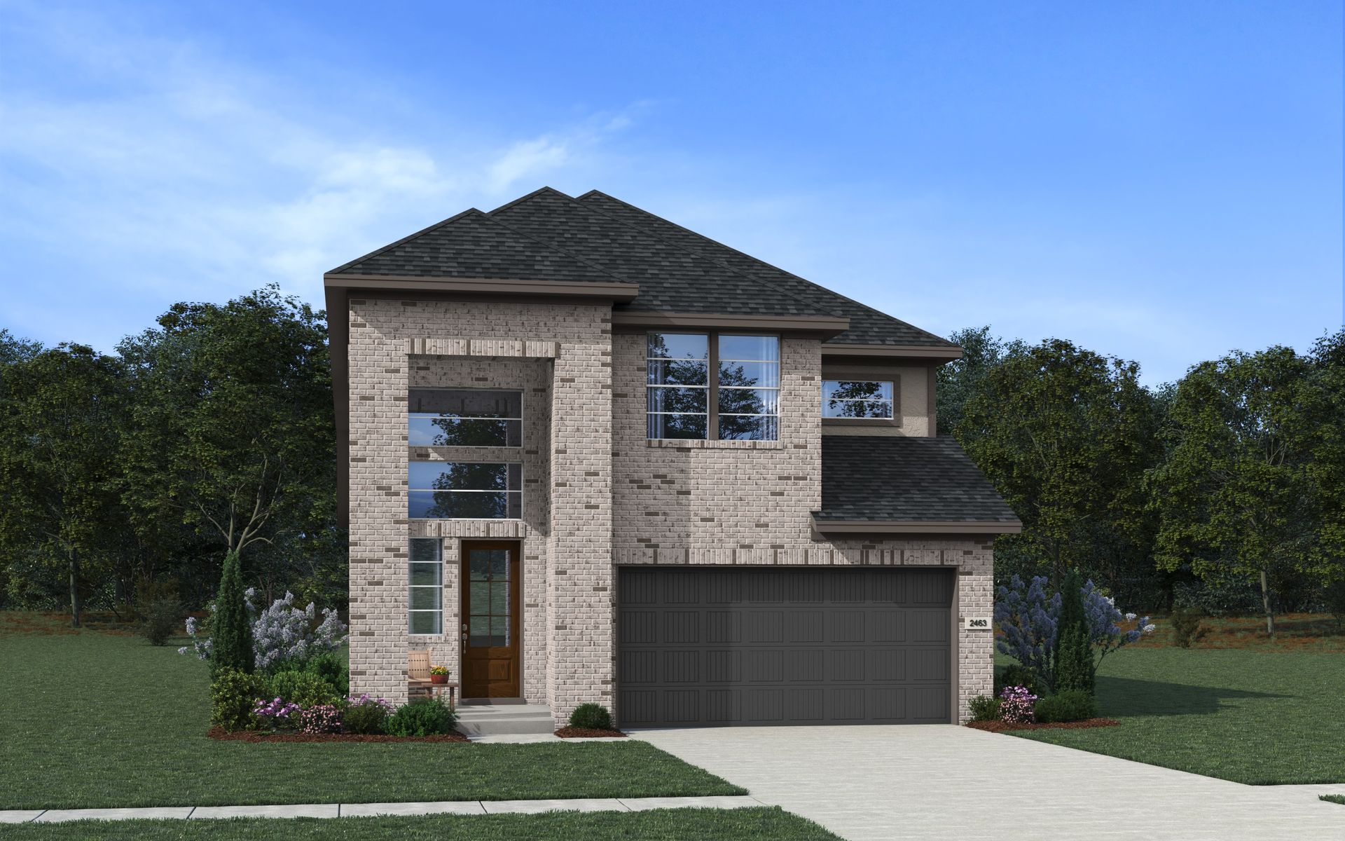 Elevation B Stucco with Brick