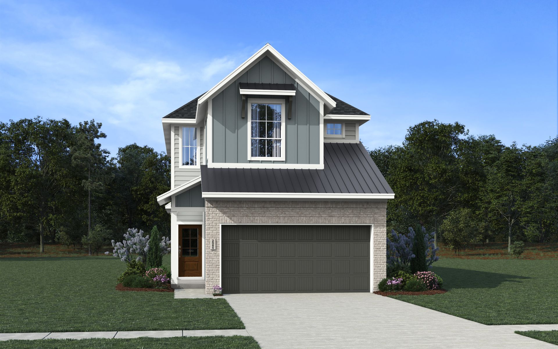 The Calais Elevation A - Brick