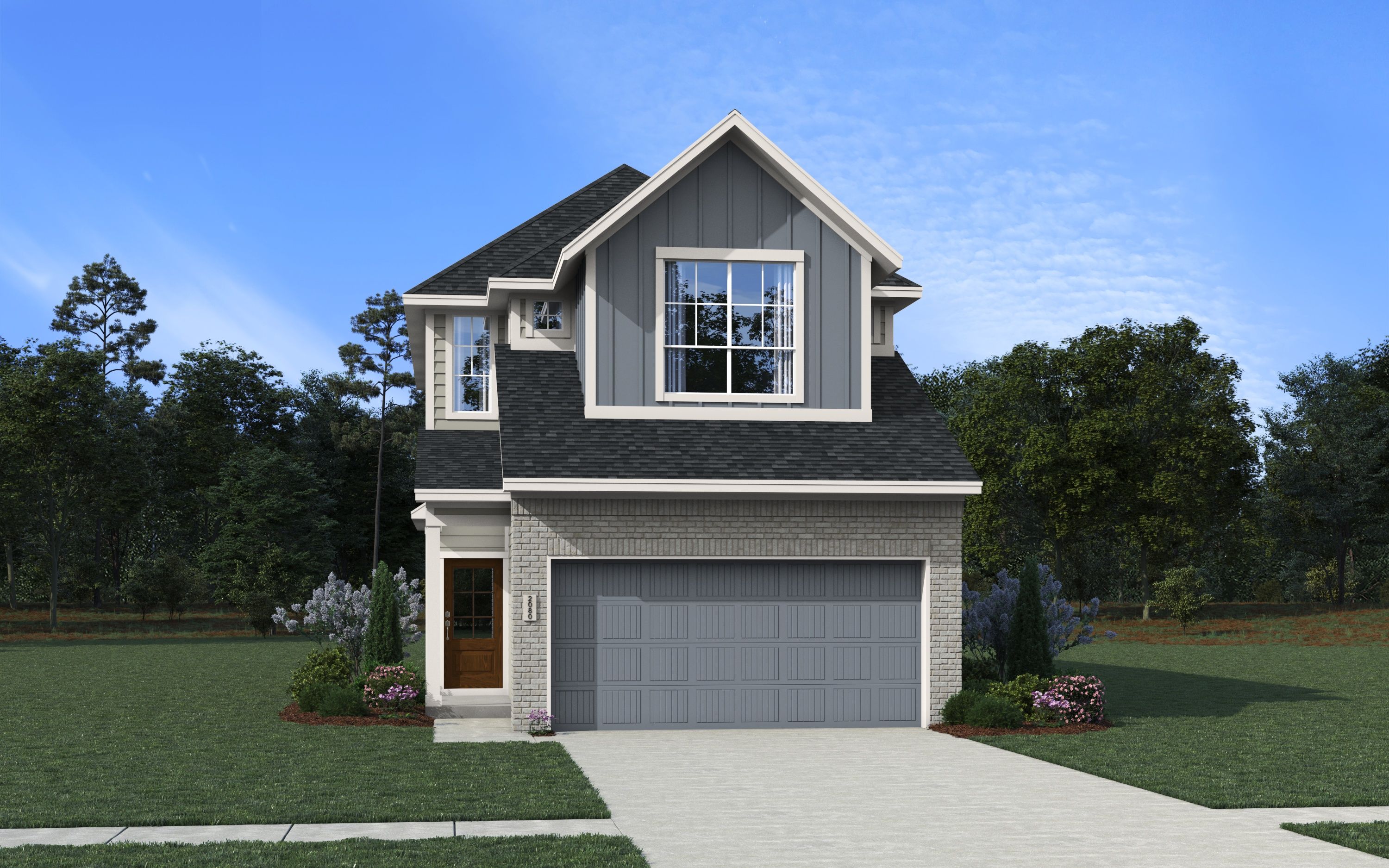 The Calais Elevation B - Brick