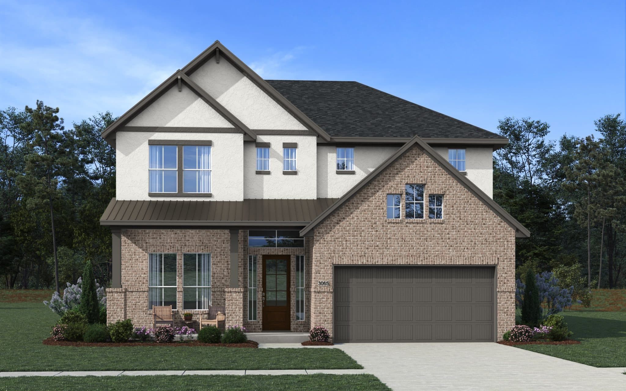 Elevation C Stucco with Brick