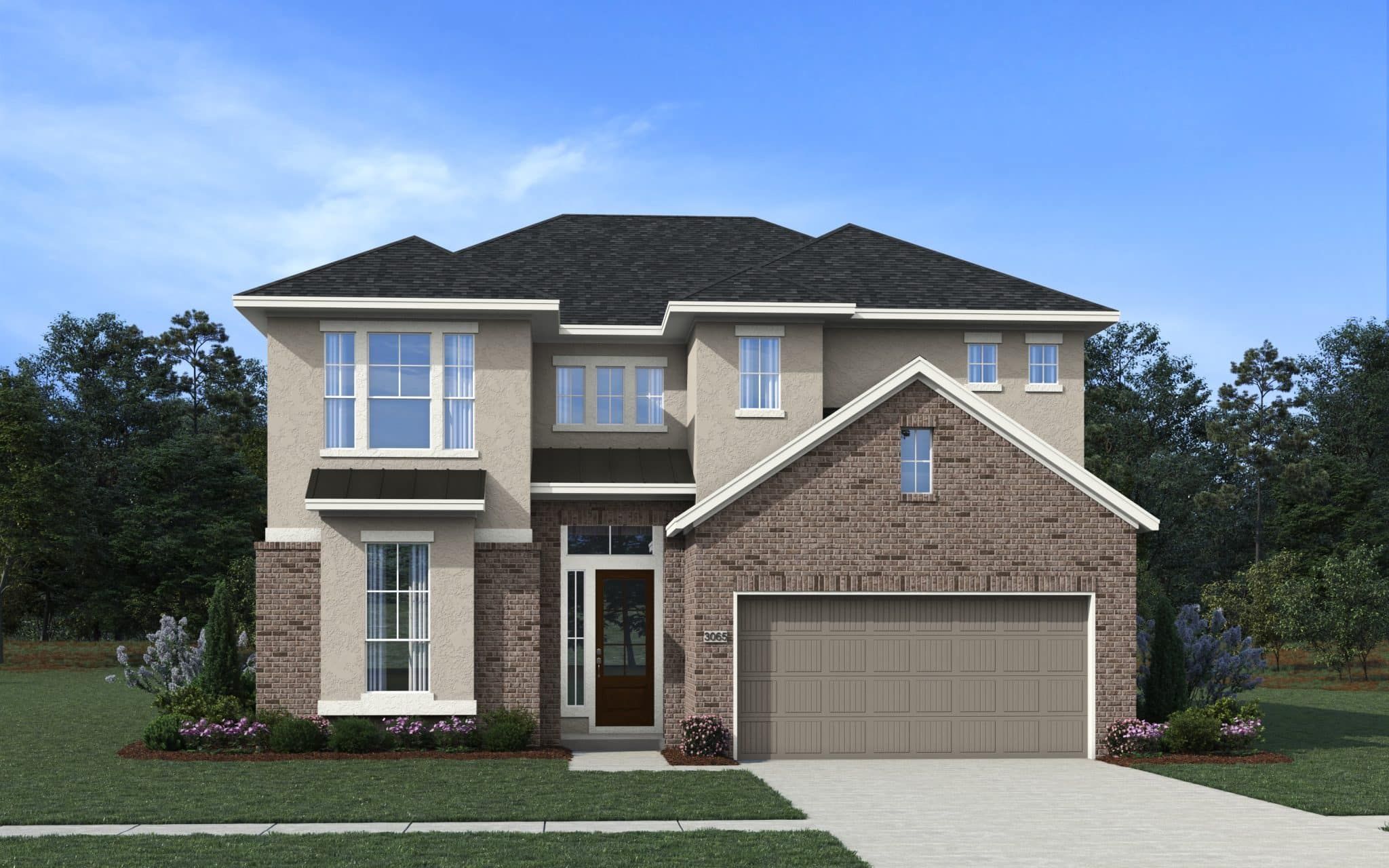 Elevation A Stucco with Brick