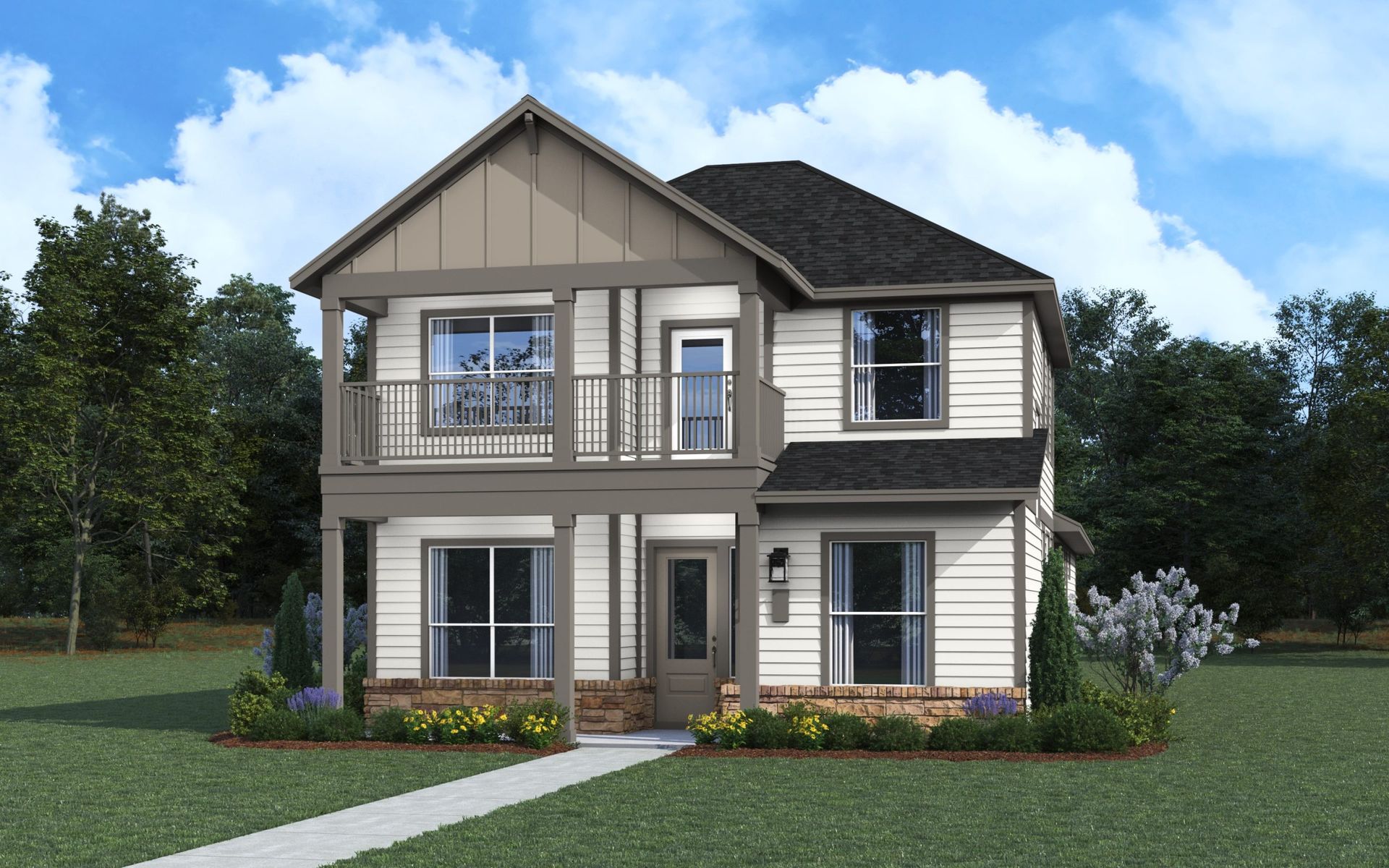 Elevation A with balcony