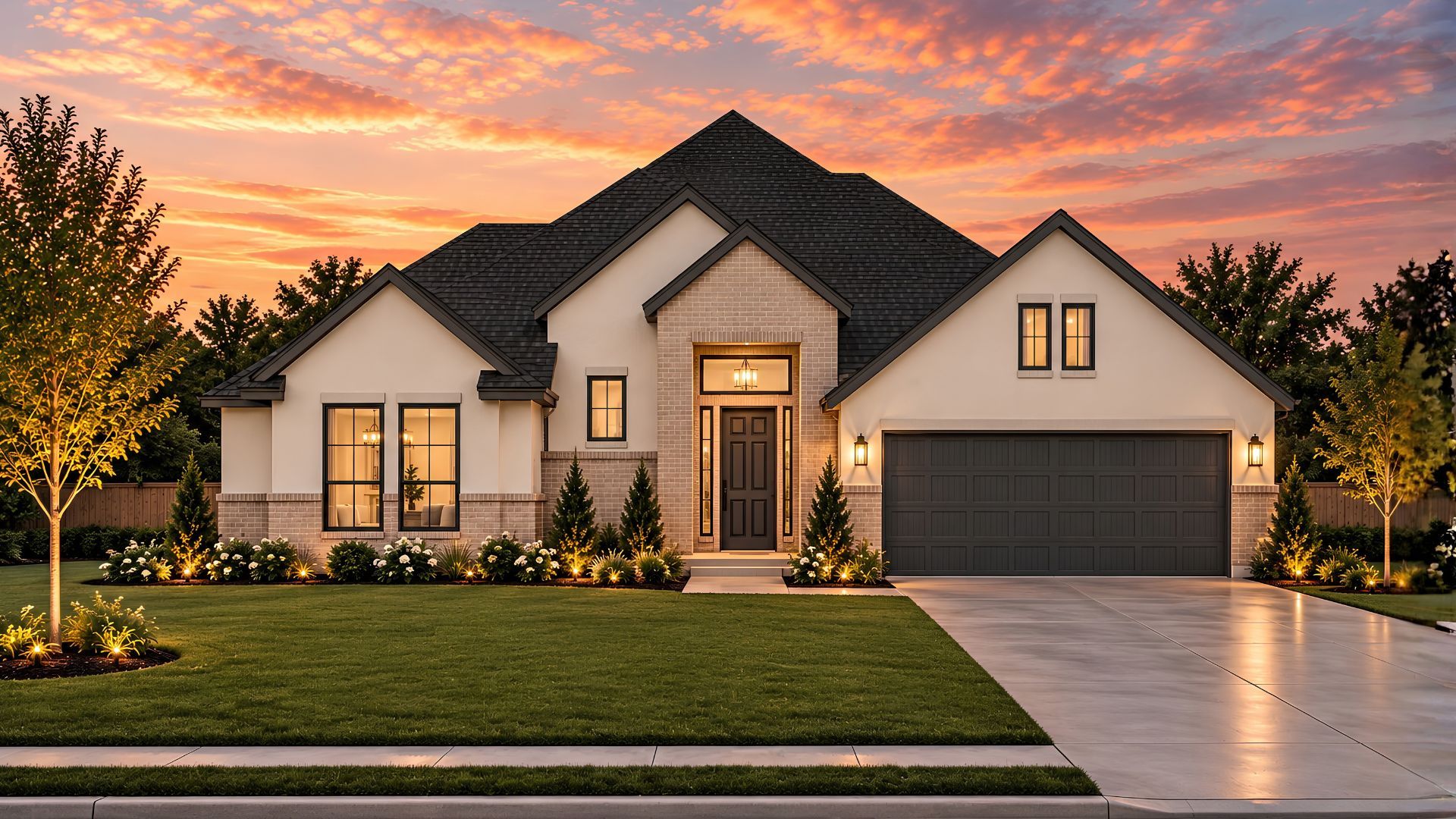 Elevation A2 Brick with Stucco