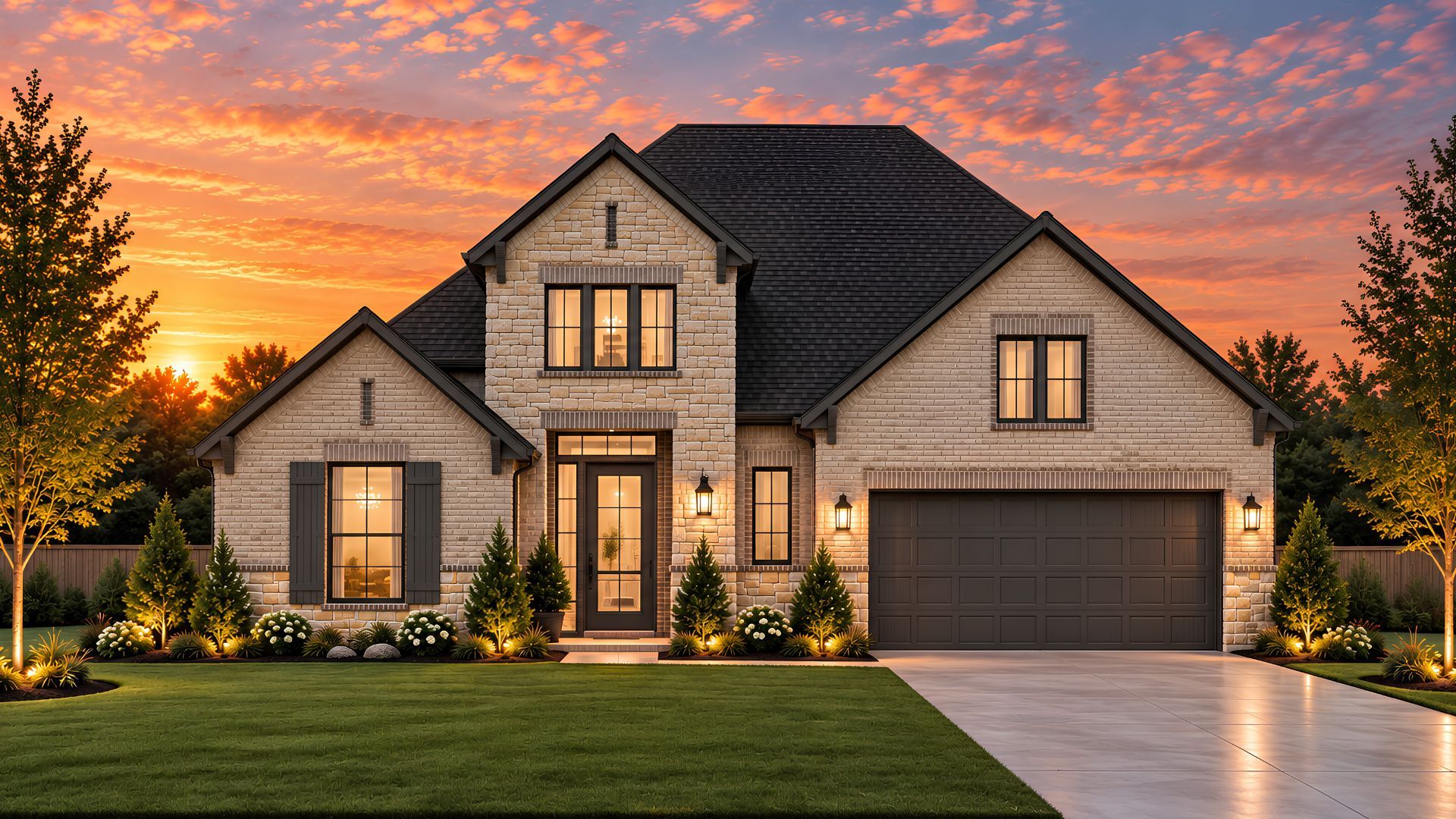 Elevation A2 Brick with Stone